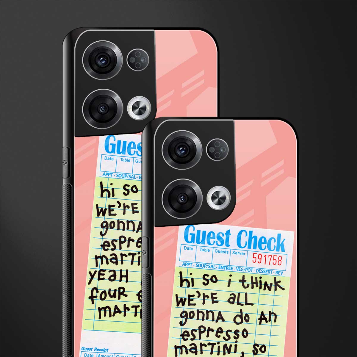 four espresso martinis back phone cover | glass case for oppo reno 8 pro