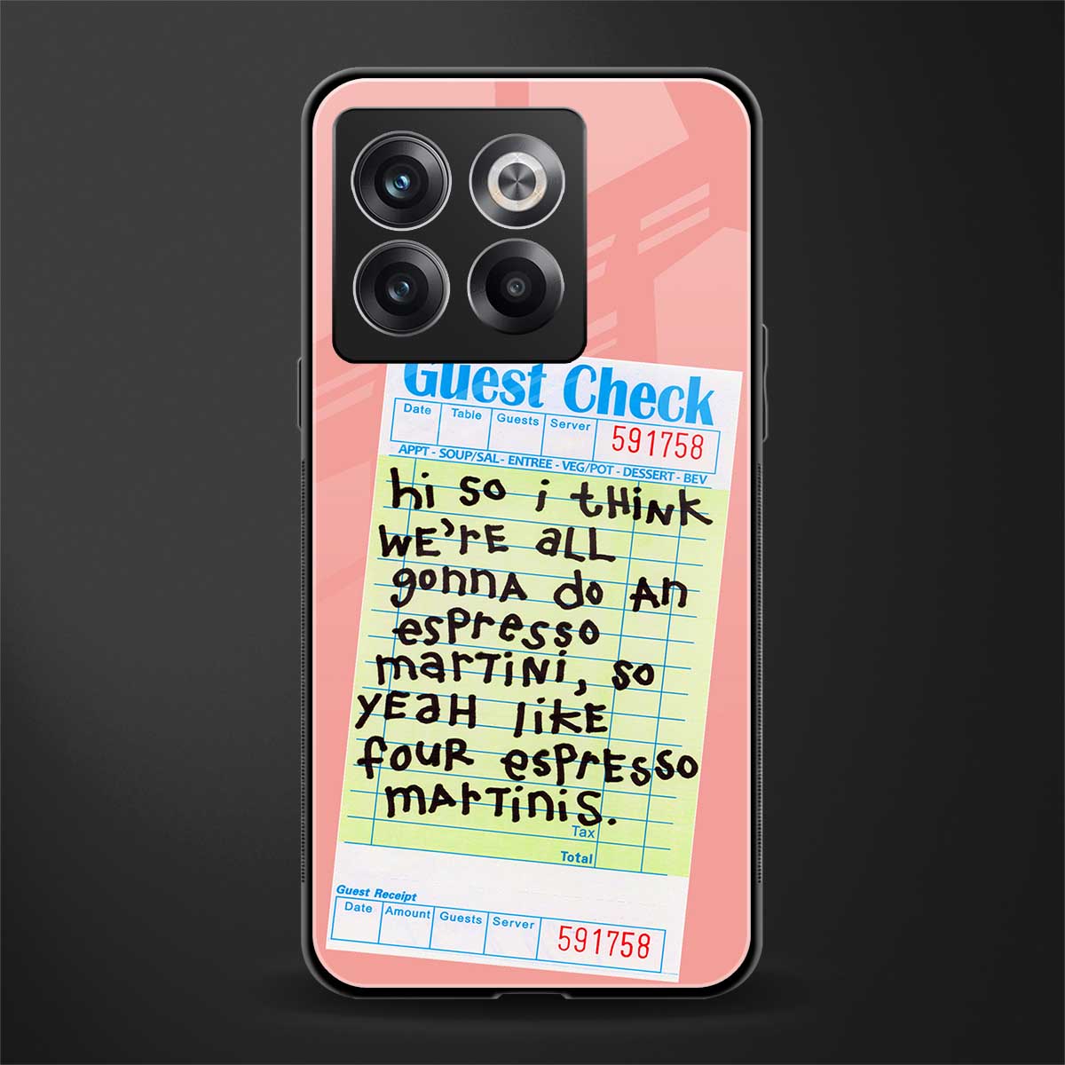 four espresso martinis back phone cover | glass case for oneplus 10t