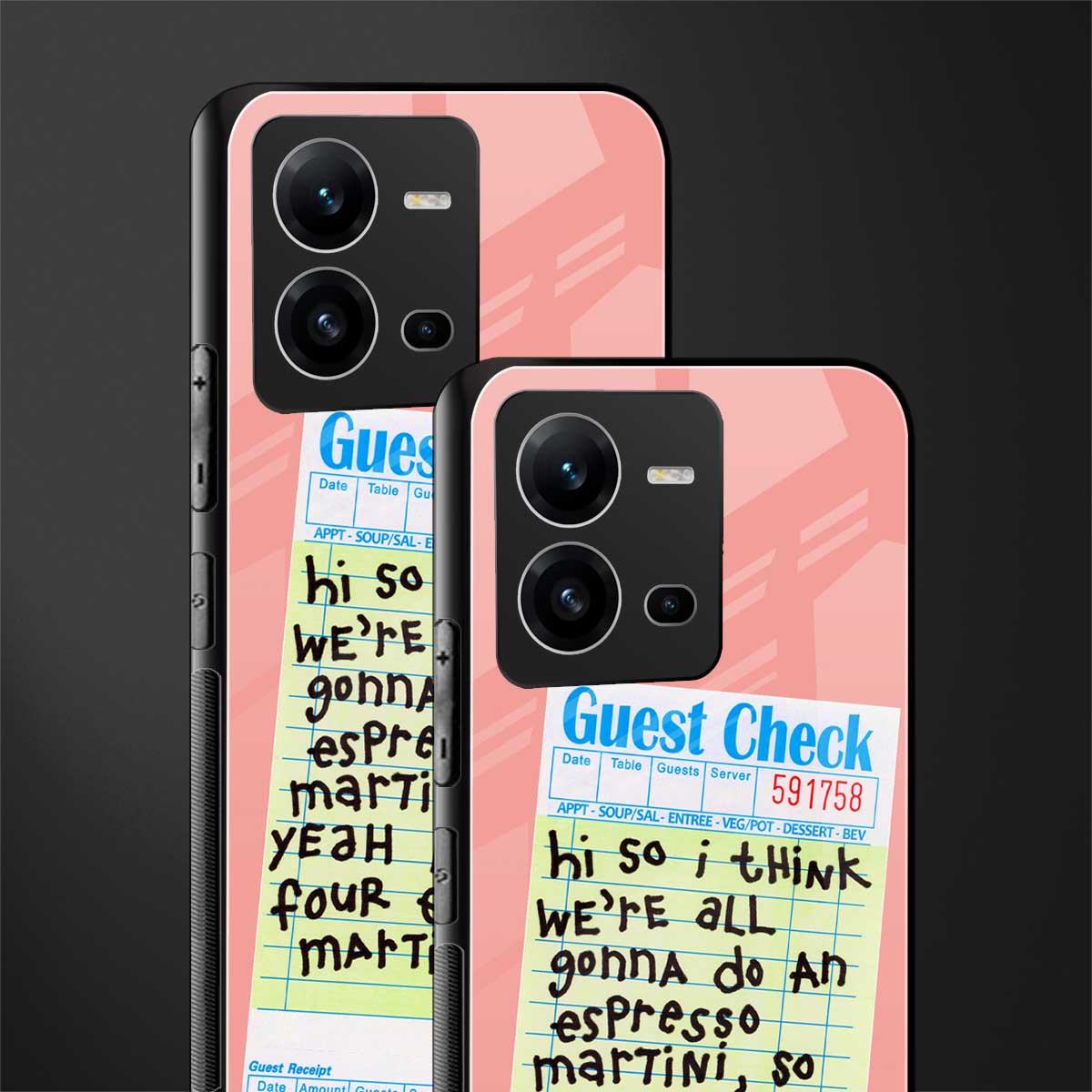 four espresso martinis back phone cover | glass case for vivo v25-5g