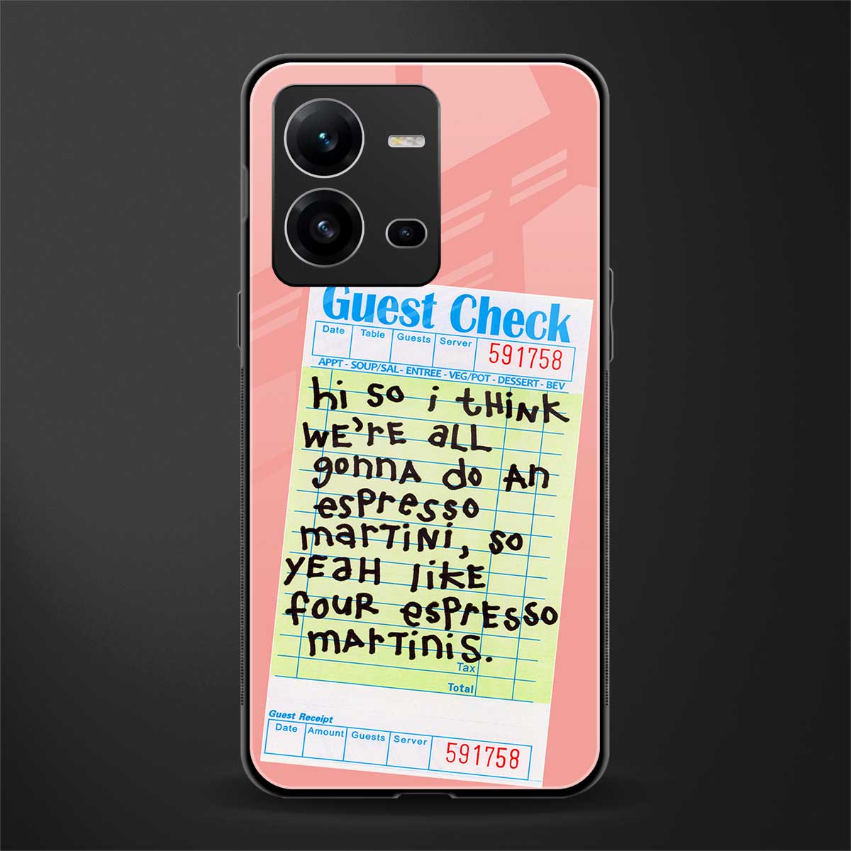 four espresso martinis back phone cover | glass case for vivo v25-5g