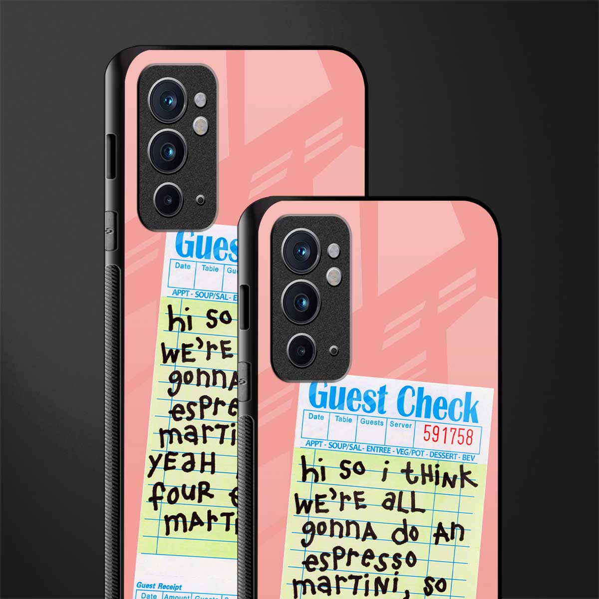 four espresso martinis glass case for oneplus 9rt image-2