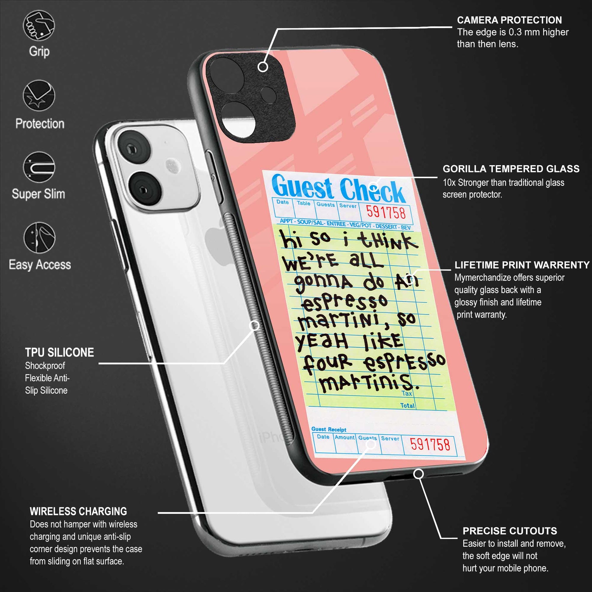 four espresso martinis back phone cover | glass case for oppo reno 8 pro