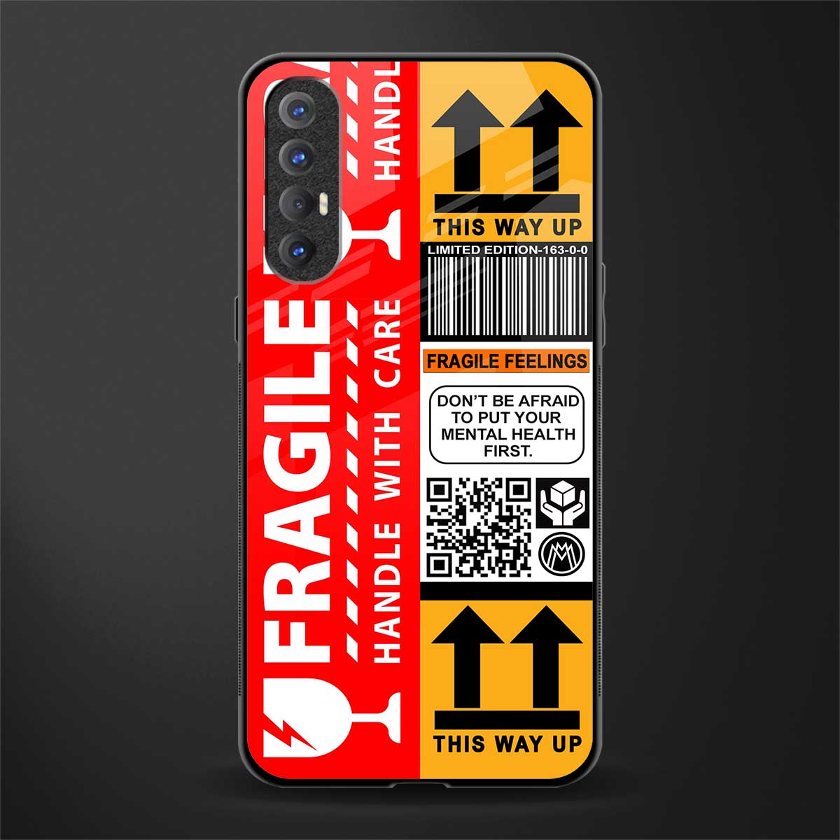 fragile feelings glass case for oppo reno 3 pro image
