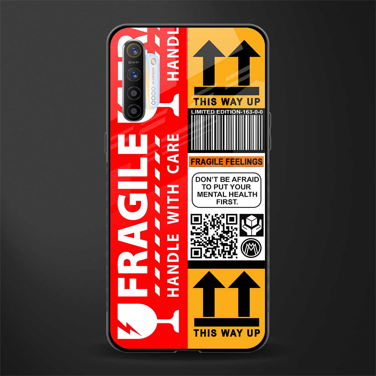 fragile feelings glass case for realme x2 image
