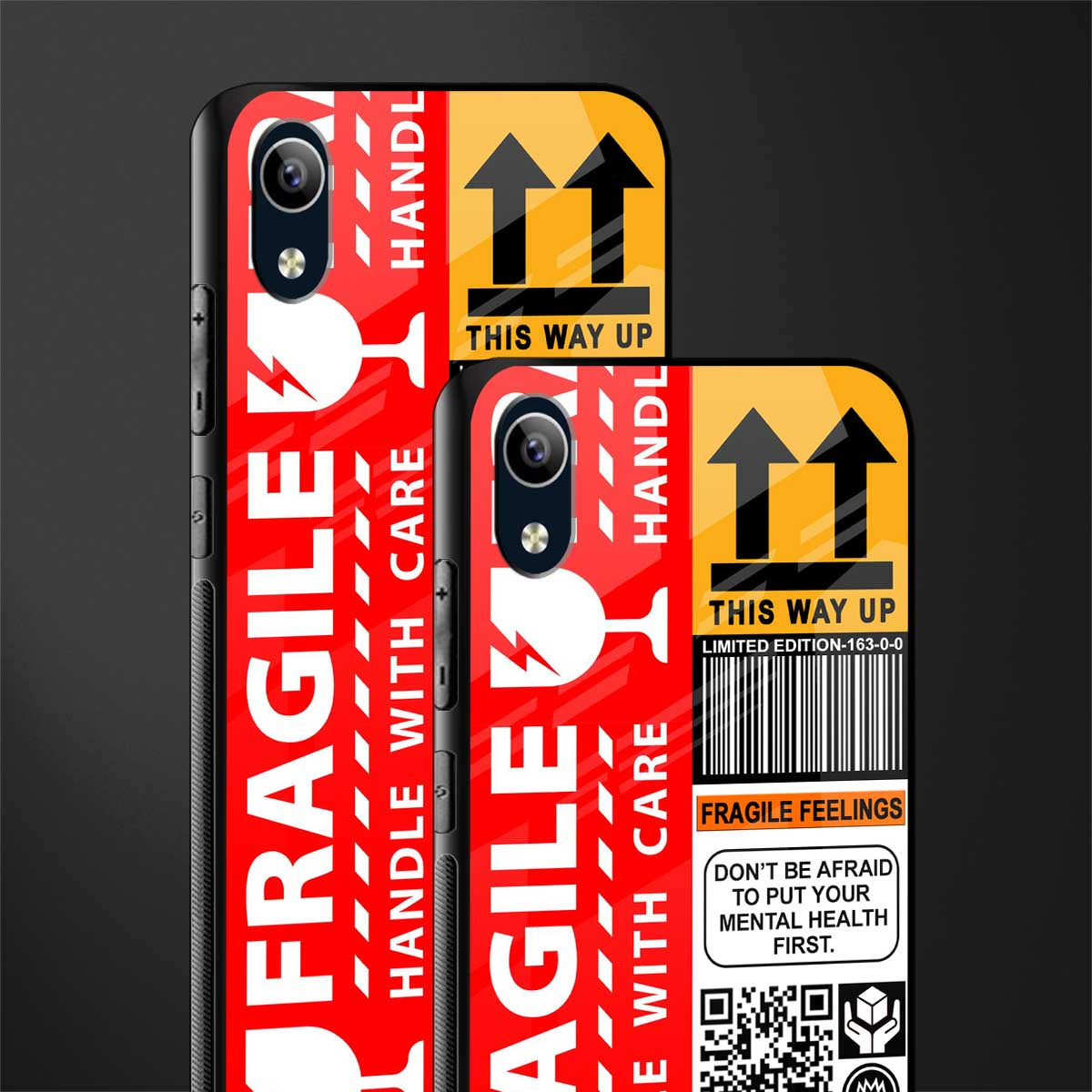 fragile feelings glass case for vivo y1s without fingerprint image-2
