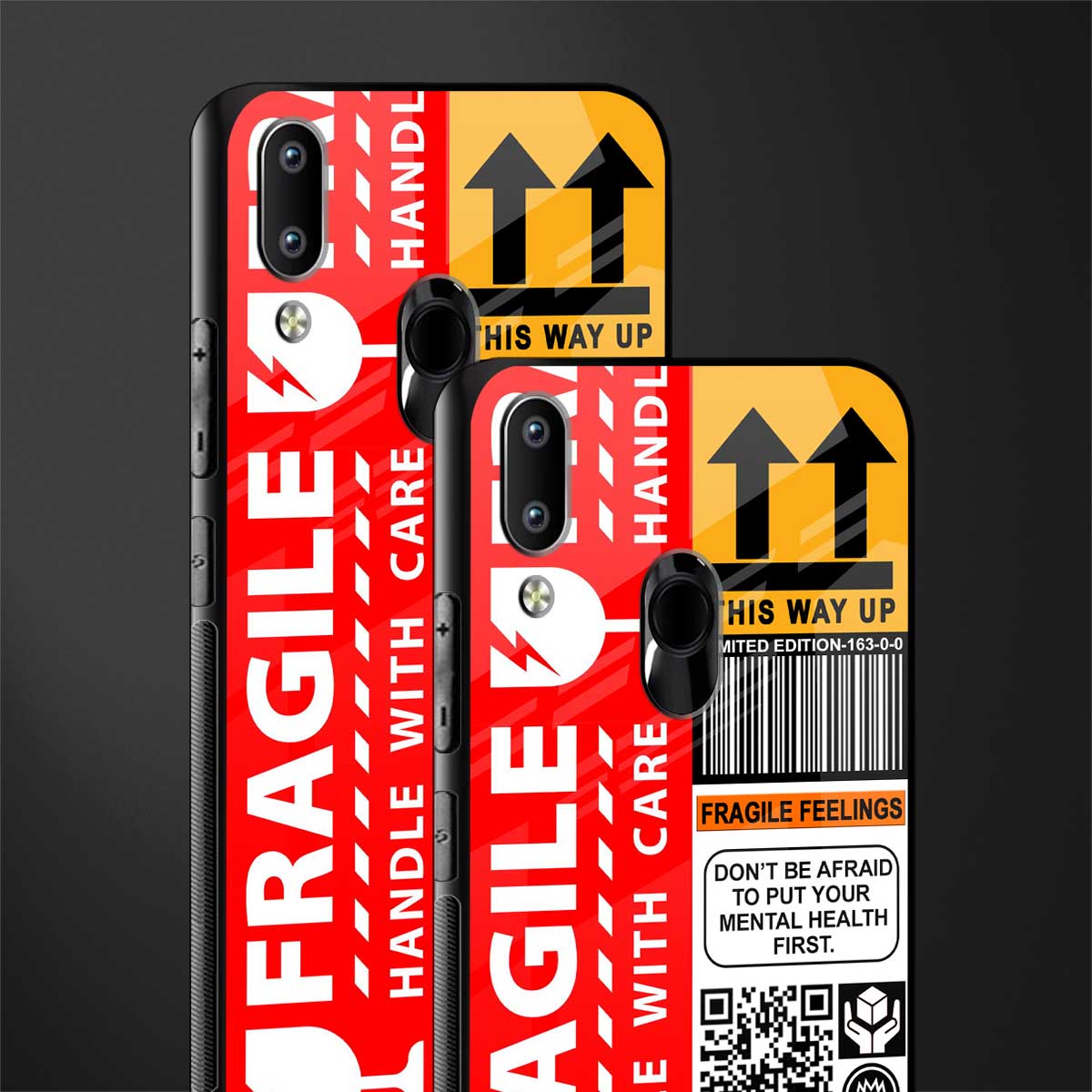 fragile feelings glass case for vivo y91 image-2