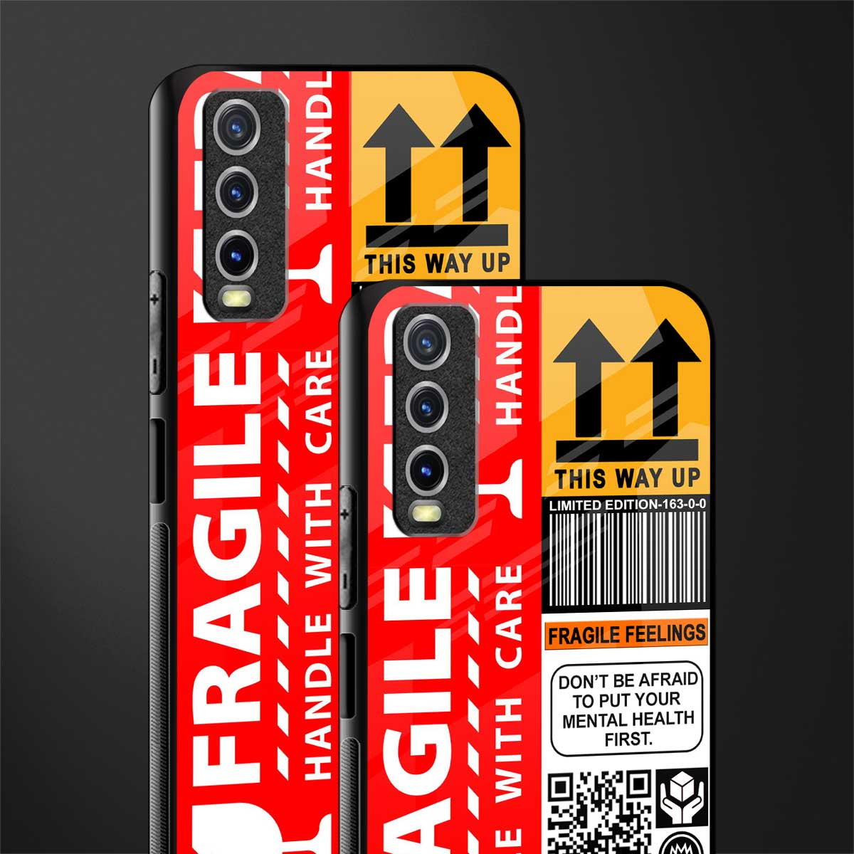 fragile feelings glass case for vivo y12g image-2