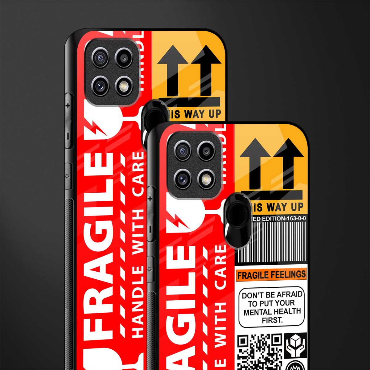 fragile feelings glass case for oppo a15s image-2