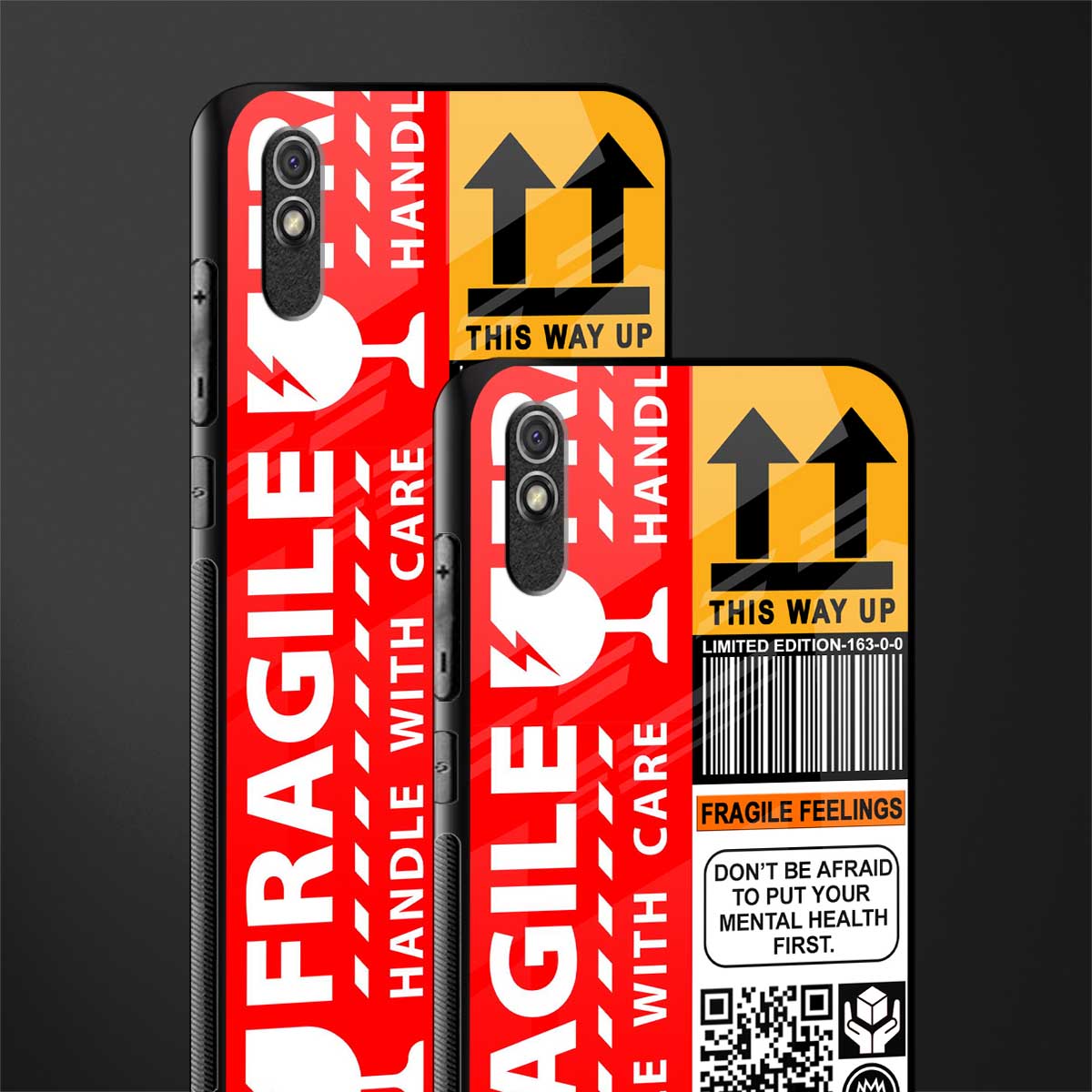 fragile feelings glass case for redmi 9a image-2