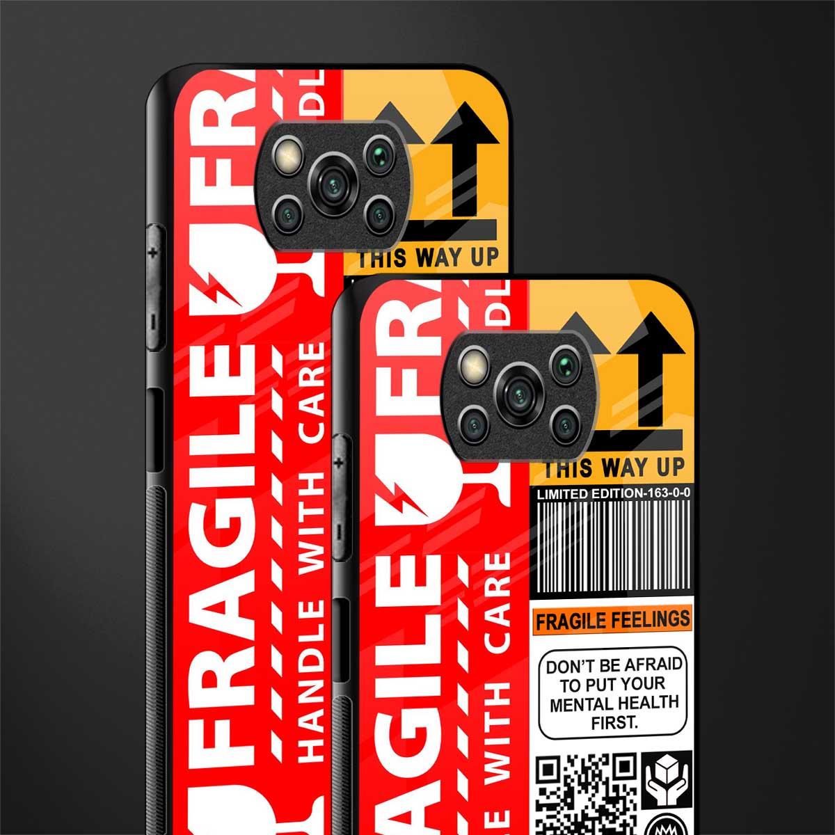 fragile feelings glass case for poco x3 pro image-2