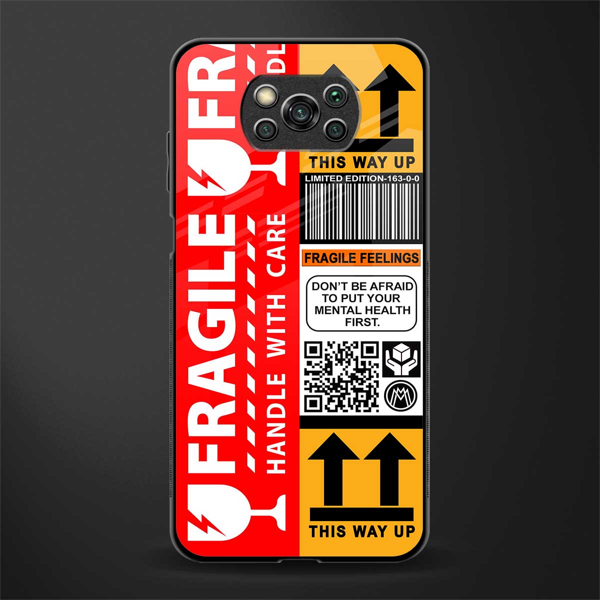 fragile feelings glass case for poco x3 pro image
