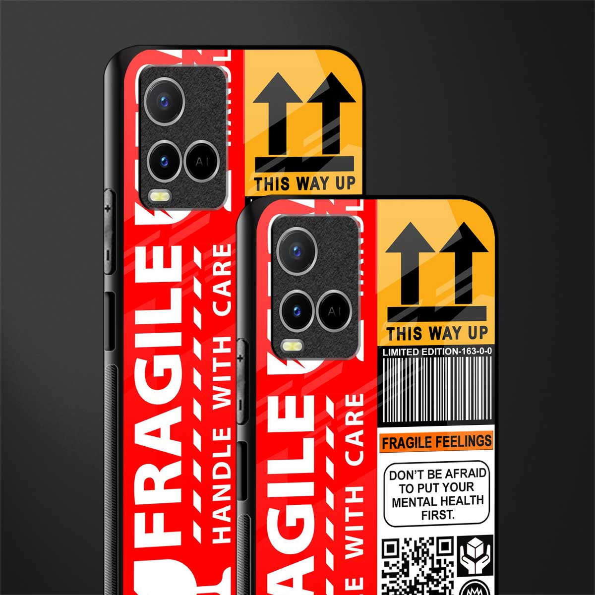 fragile feelings glass case for vivo y33s vivo y33t image-2