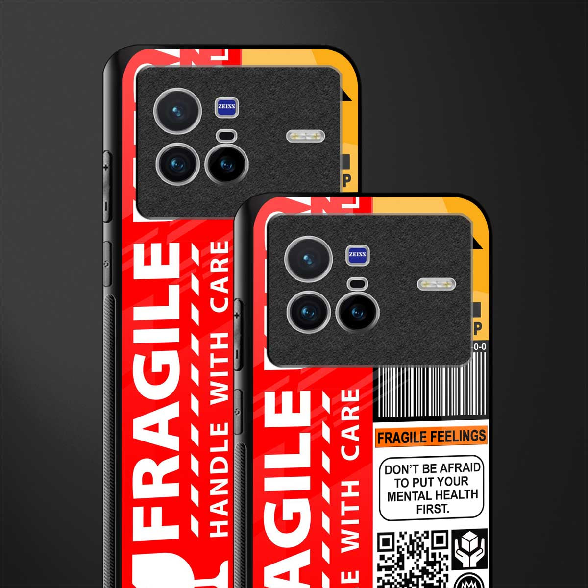 fragile feelings glass case for vivo x80 image-2