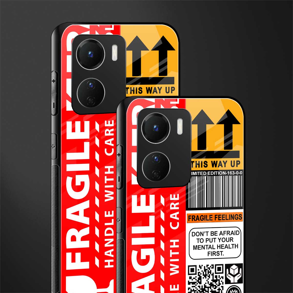 fragile feelings back phone cover | glass case for vivo y16