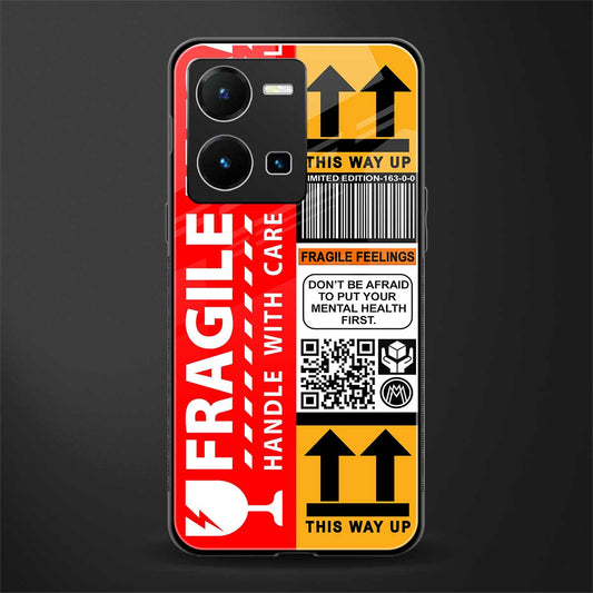 fragile feelings back phone cover | glass case for vivo y35 4g