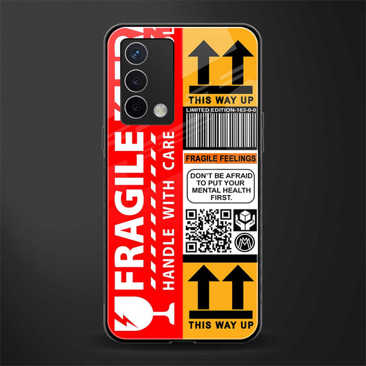 fragile feelings back phone cover | glass case for oppo a74 4g