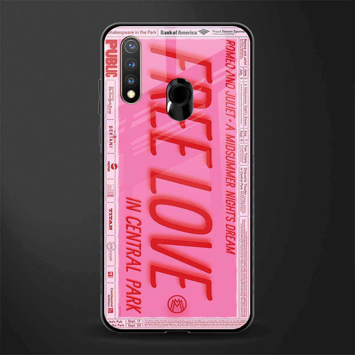 free love glass case for vivo u20 image