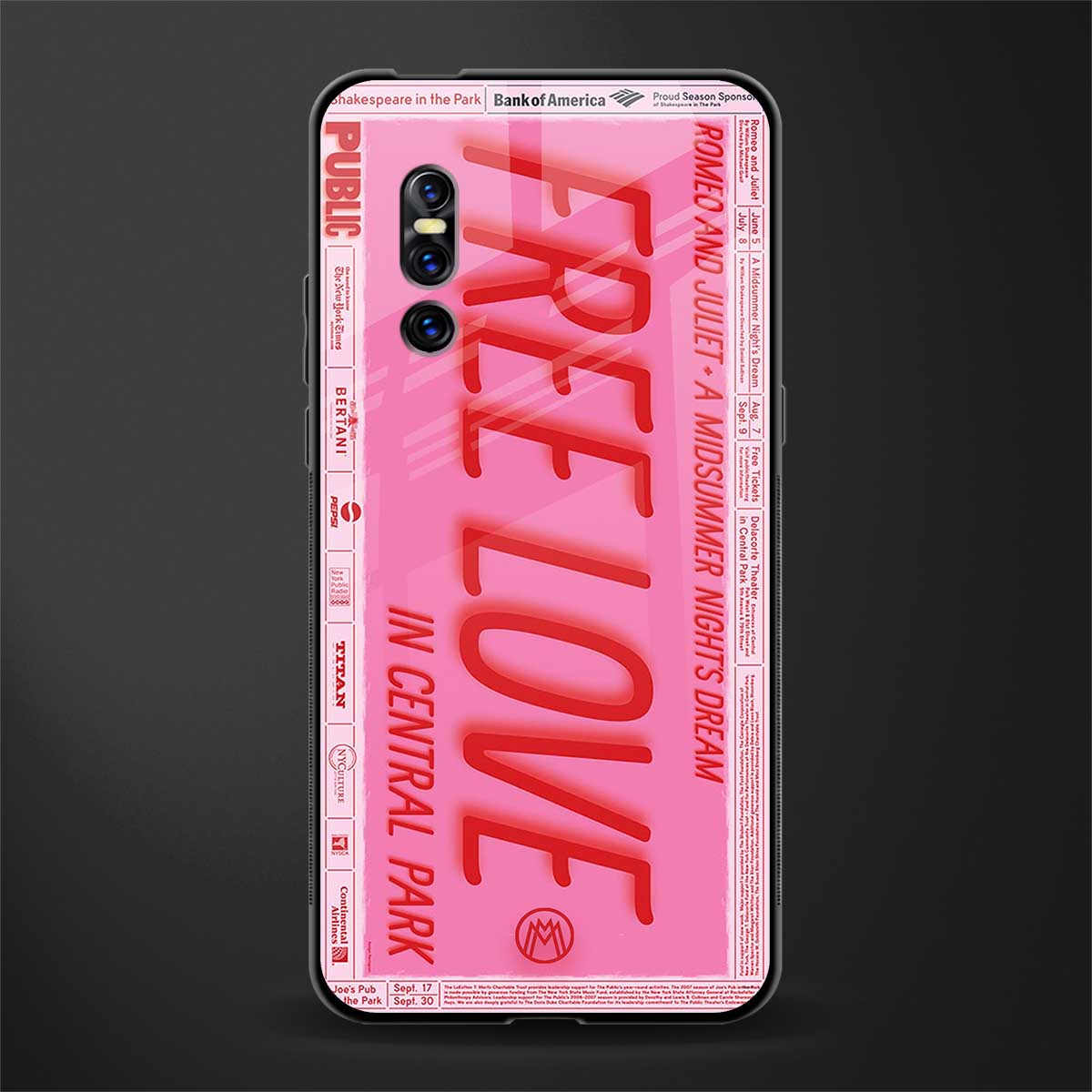 free love glass case for vivo v15 pro image