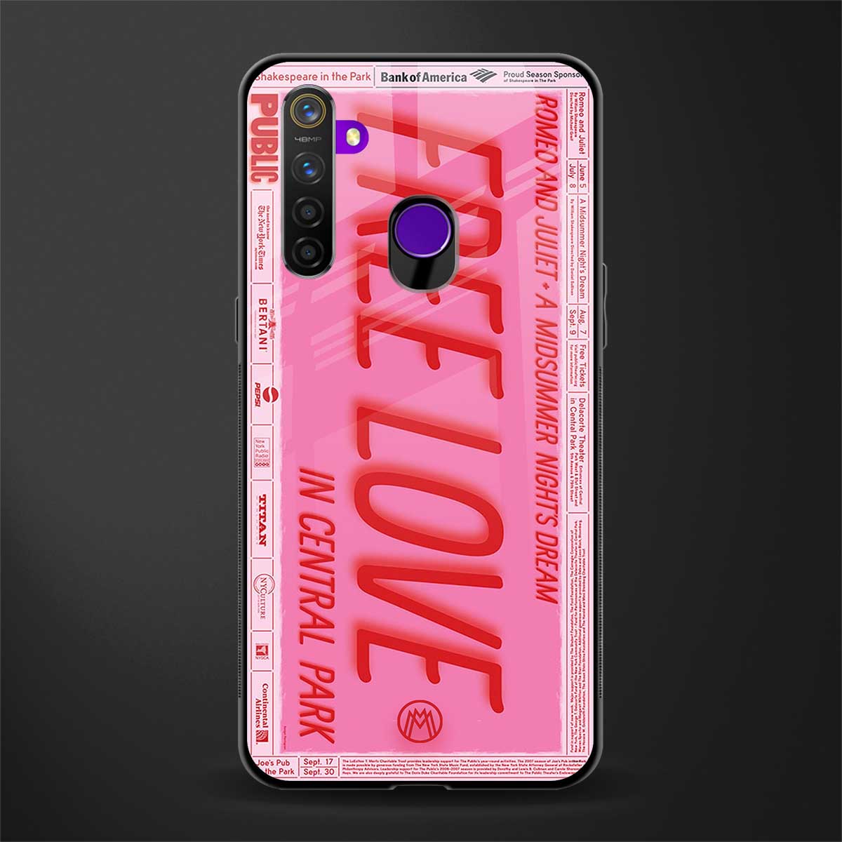 free love glass case for realme 5s image