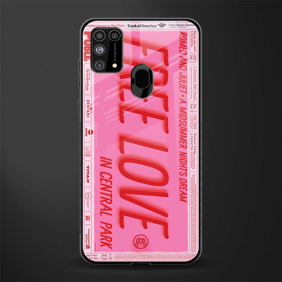 free love glass case for samsung galaxy m31 prime edition image