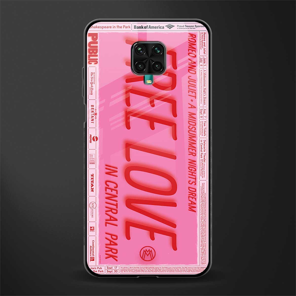 free love glass case for poco m2 pro image