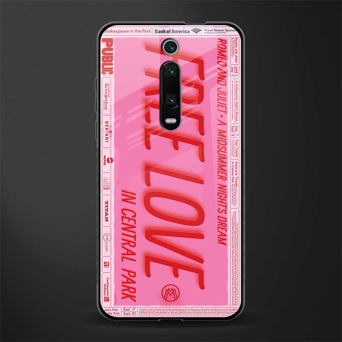 free love glass case for redmi k20 pro image
