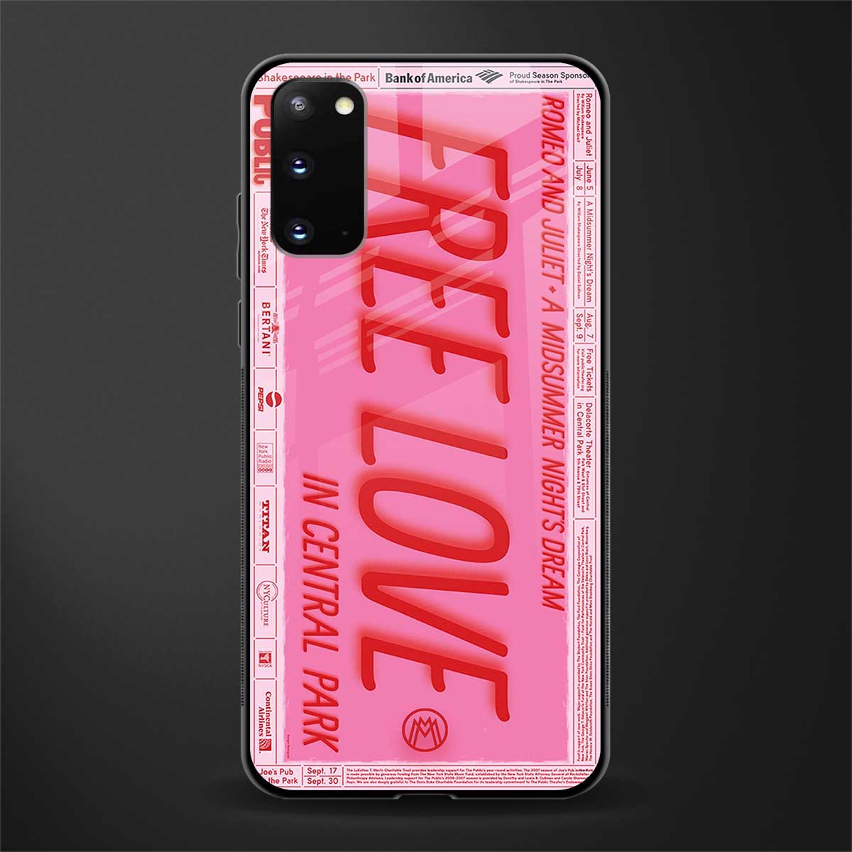 free love glass case for samsung galaxy s20 image