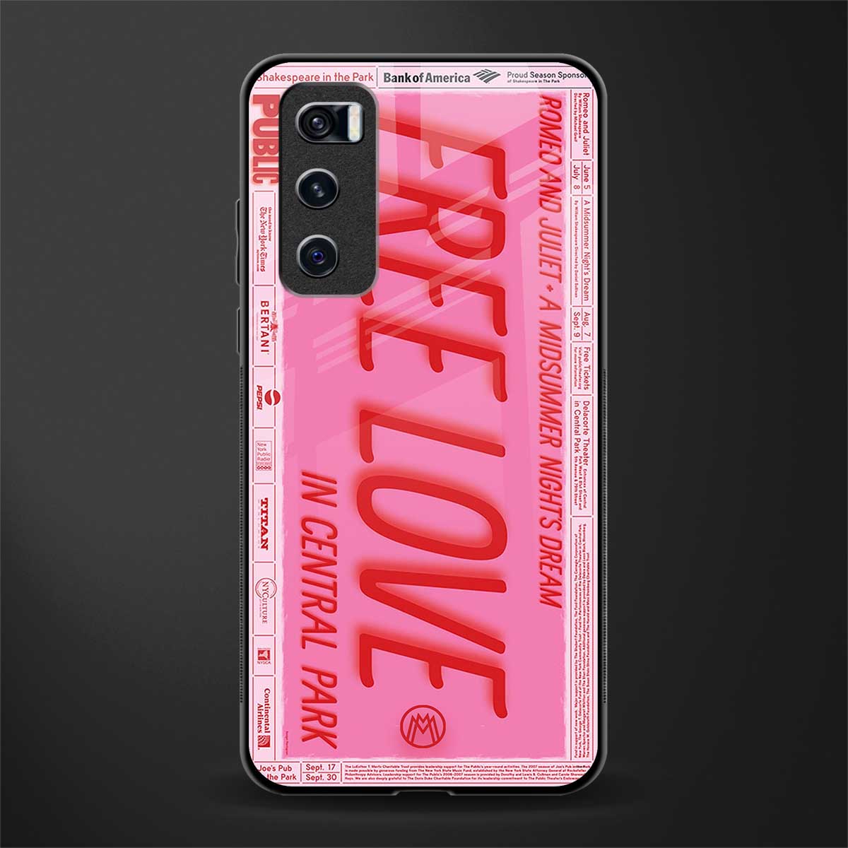 free love glass case for vivo v20 se image