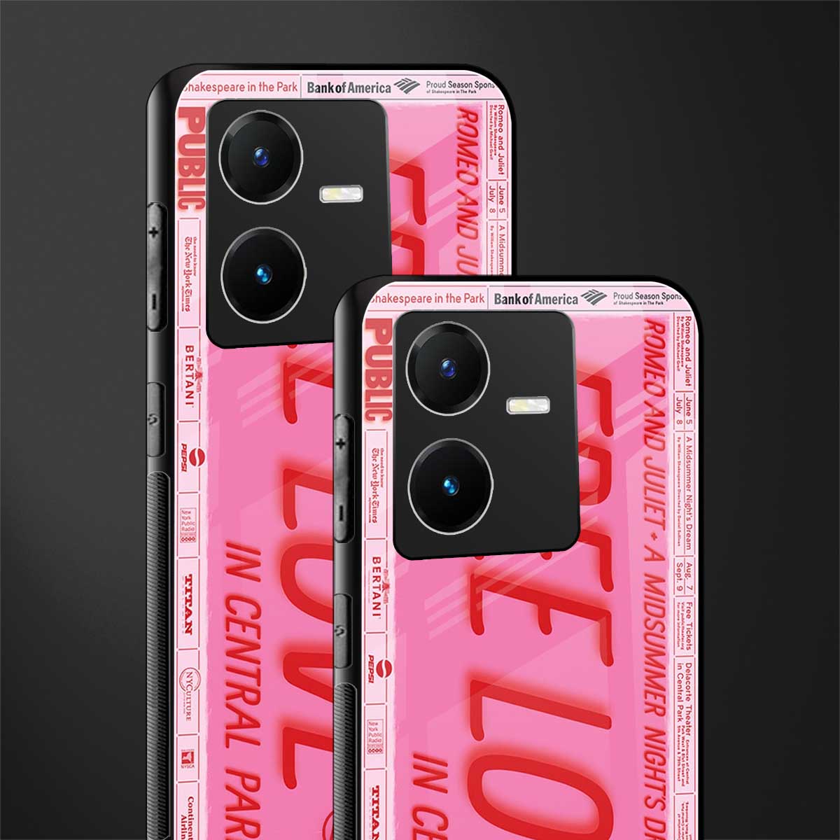 free love back phone cover | glass case for vivo y22