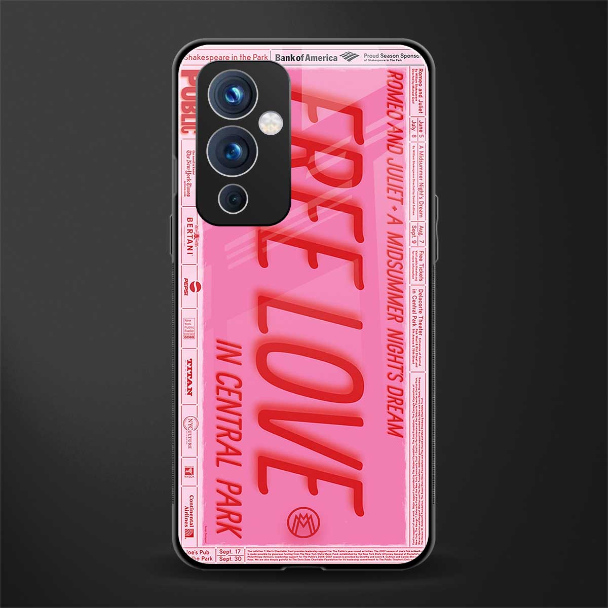 free love back phone cover | glass case for oneplus 9