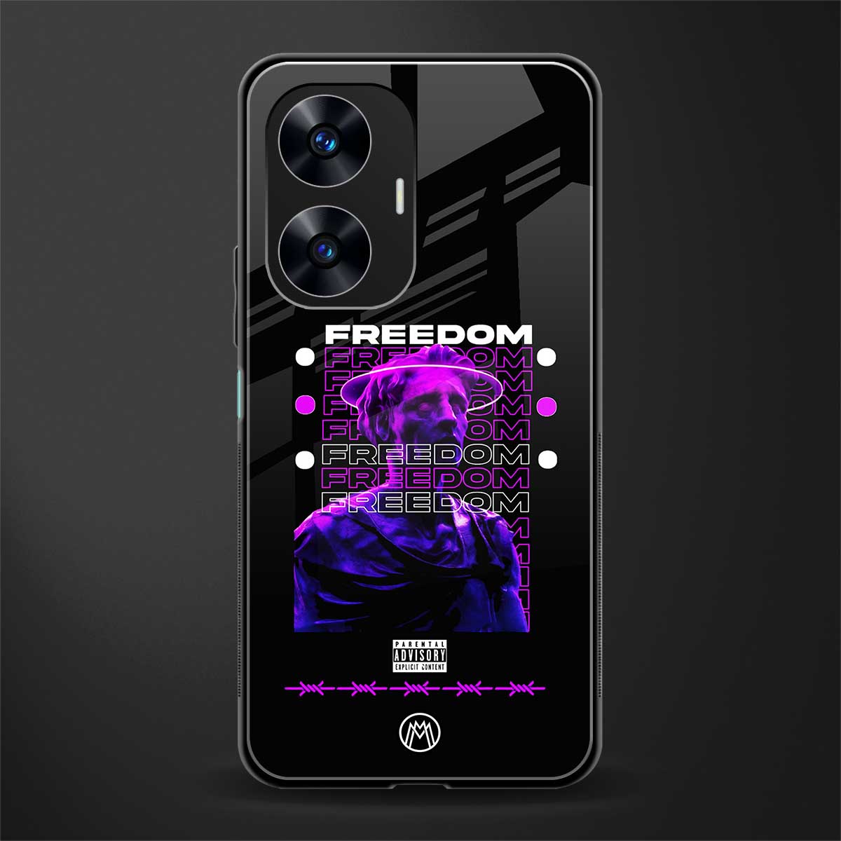 freedom back phone cover | glass case for realme c55