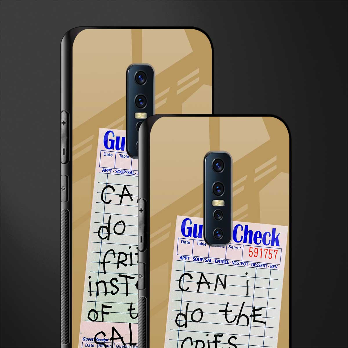fries over salad glass case for vivo v17 pro image-2