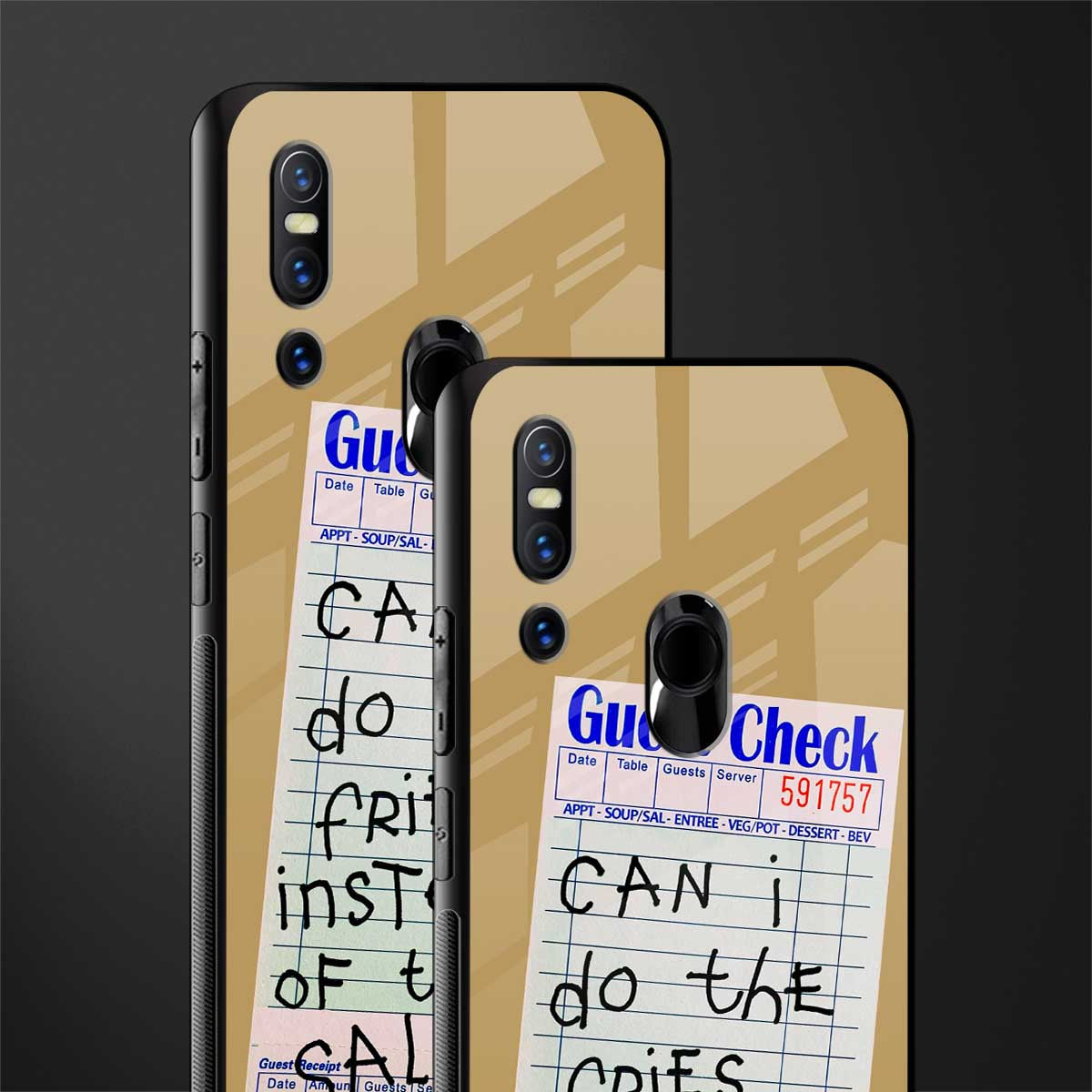 fries over salad glass case for vivo v15 image-2
