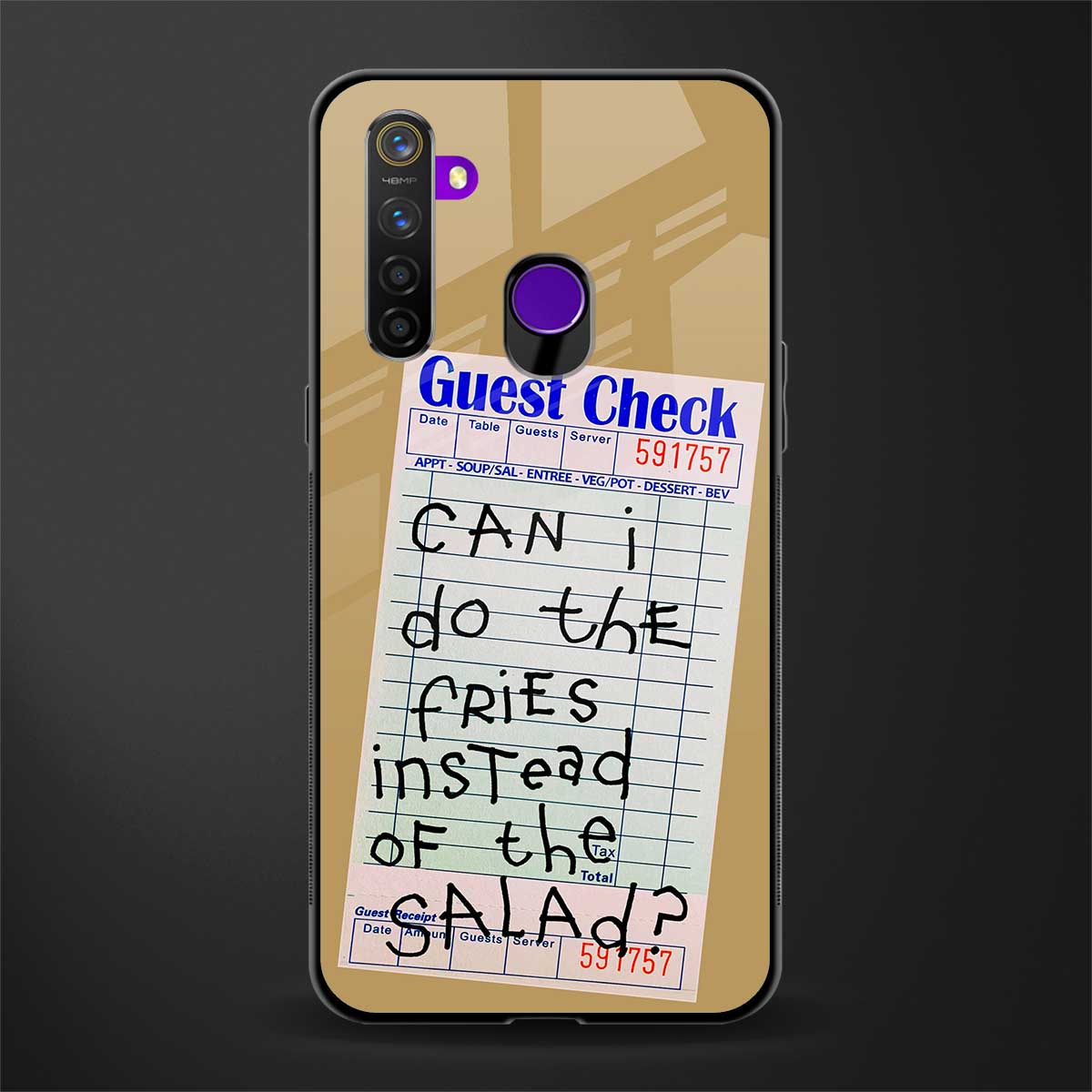 fries over salad glass case for realme 5s image