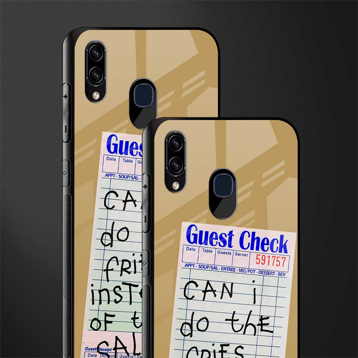 fries over salad glass case for samsung galaxy a30 image-2