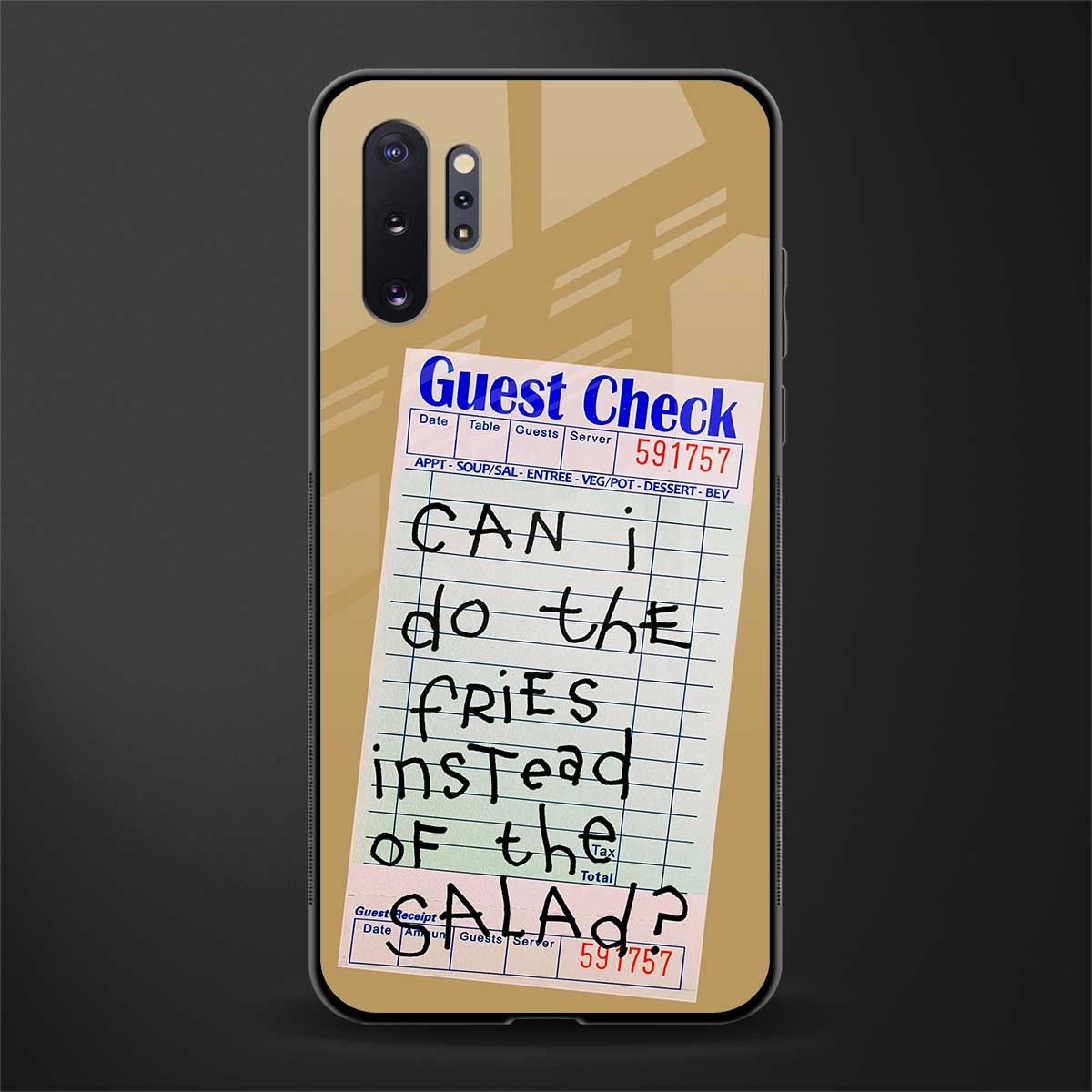 fries over salad glass case for samsung galaxy note 10 plus image