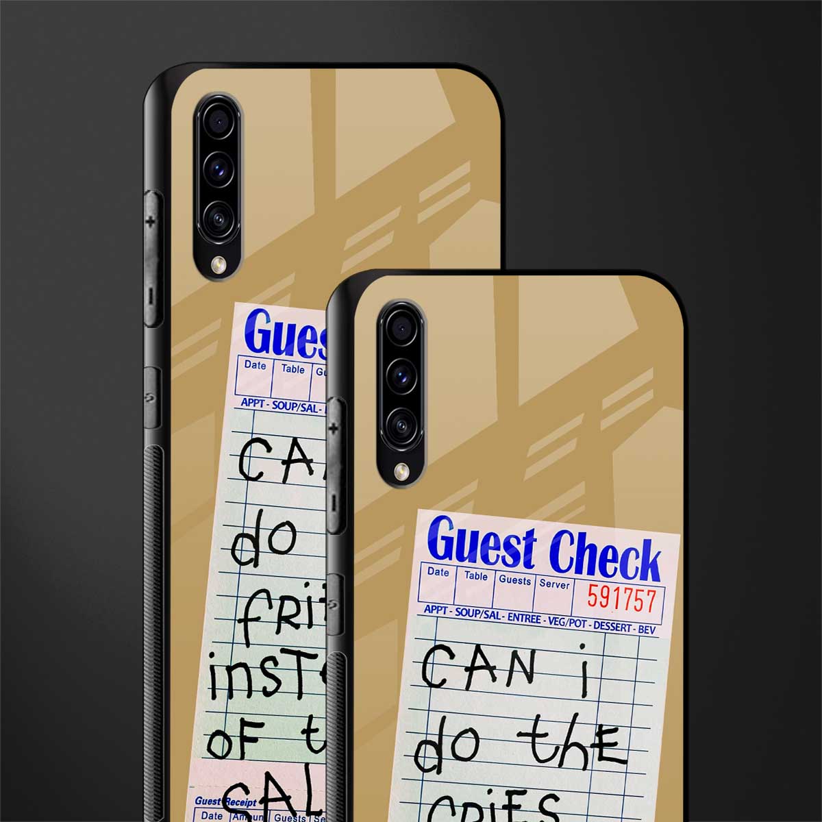 fries over salad glass case for samsung galaxy a70 image-2