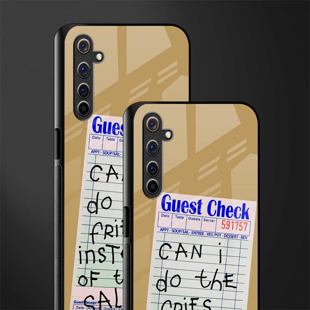 fries over salad glass case for realme 6i image-2