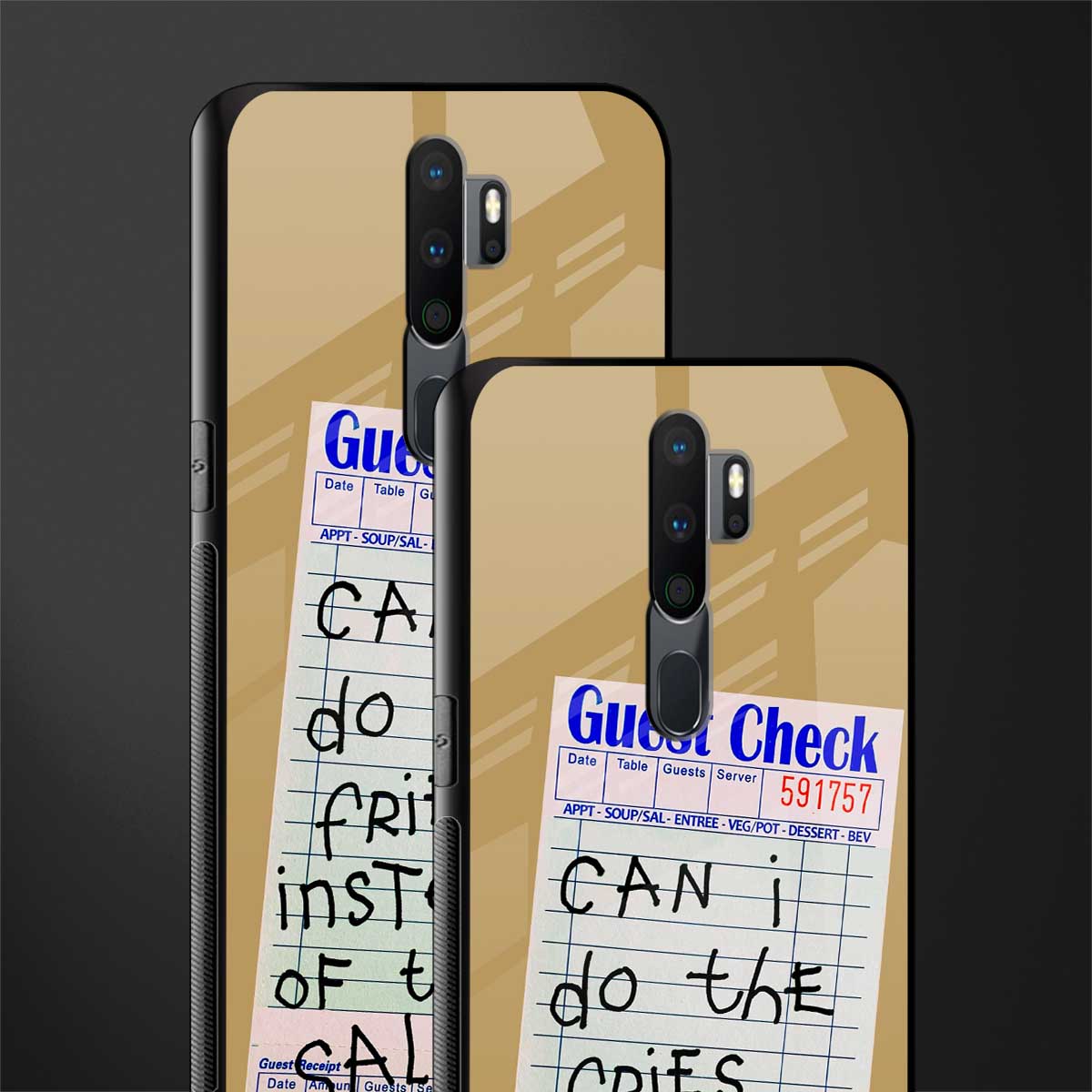 fries over salad glass case for oppo a5 2020 image-2