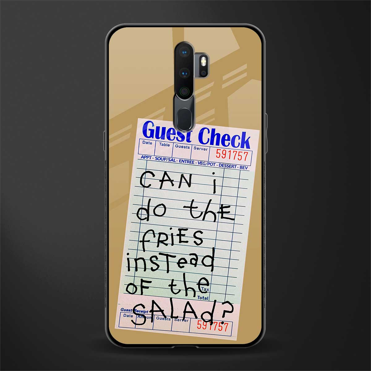 fries over salad glass case for oppo a5 2020 image