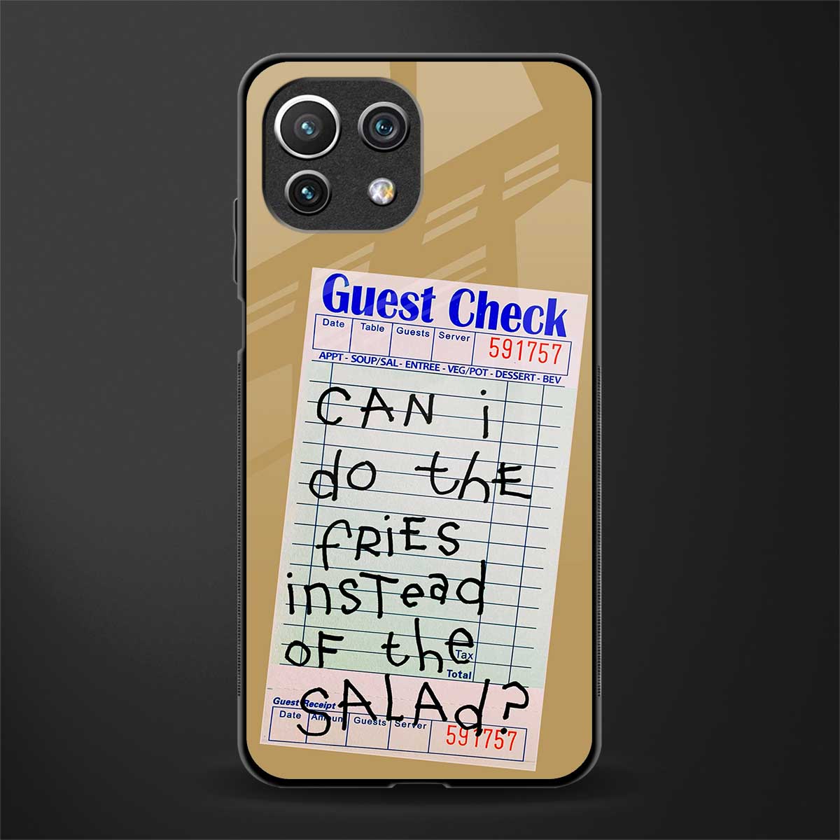 fries over salad glass case for mi 11 lite image