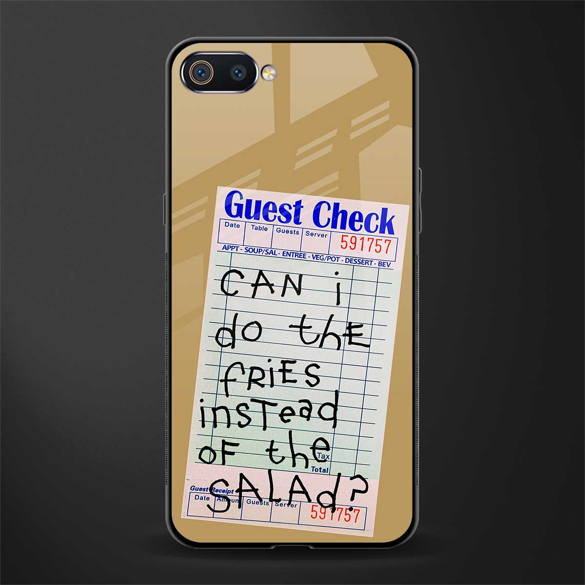 fries over salad glass case for oppo a1k image