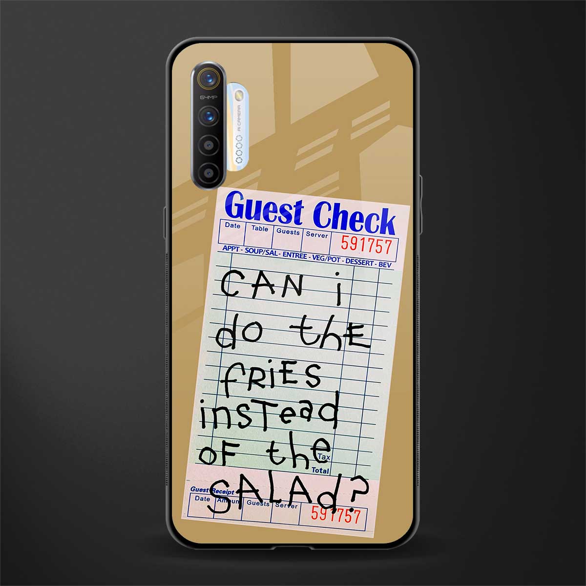 fries over salad glass case for realme x2 image