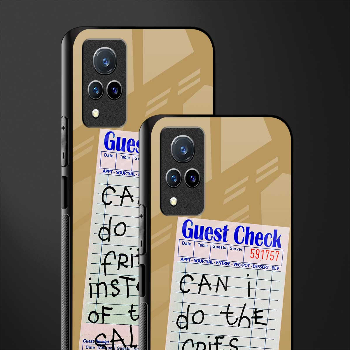 fries over salad glass case for vivo v21 5g image-2