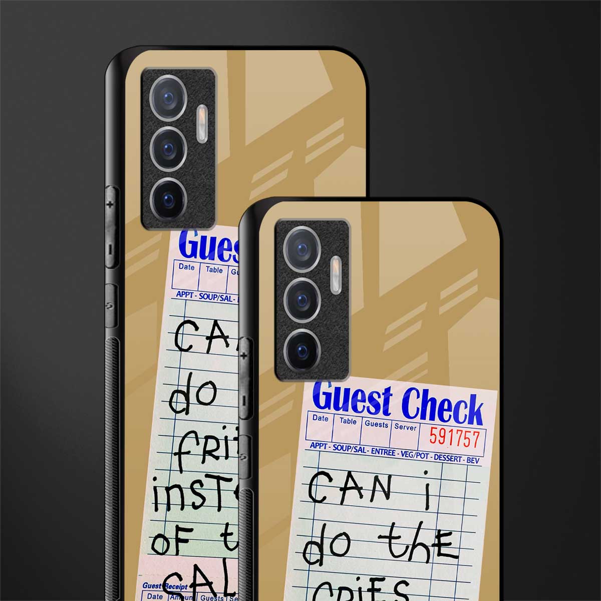 fries over salad glass case for vivo v23e image-2