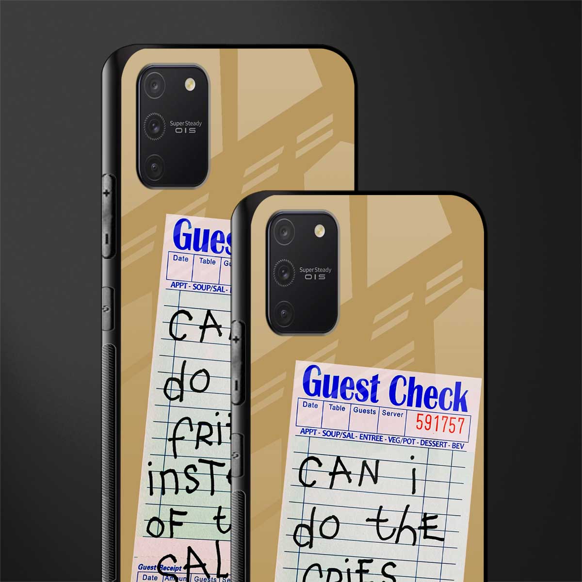 fries over salad glass case for samsung galaxy a91 image-2