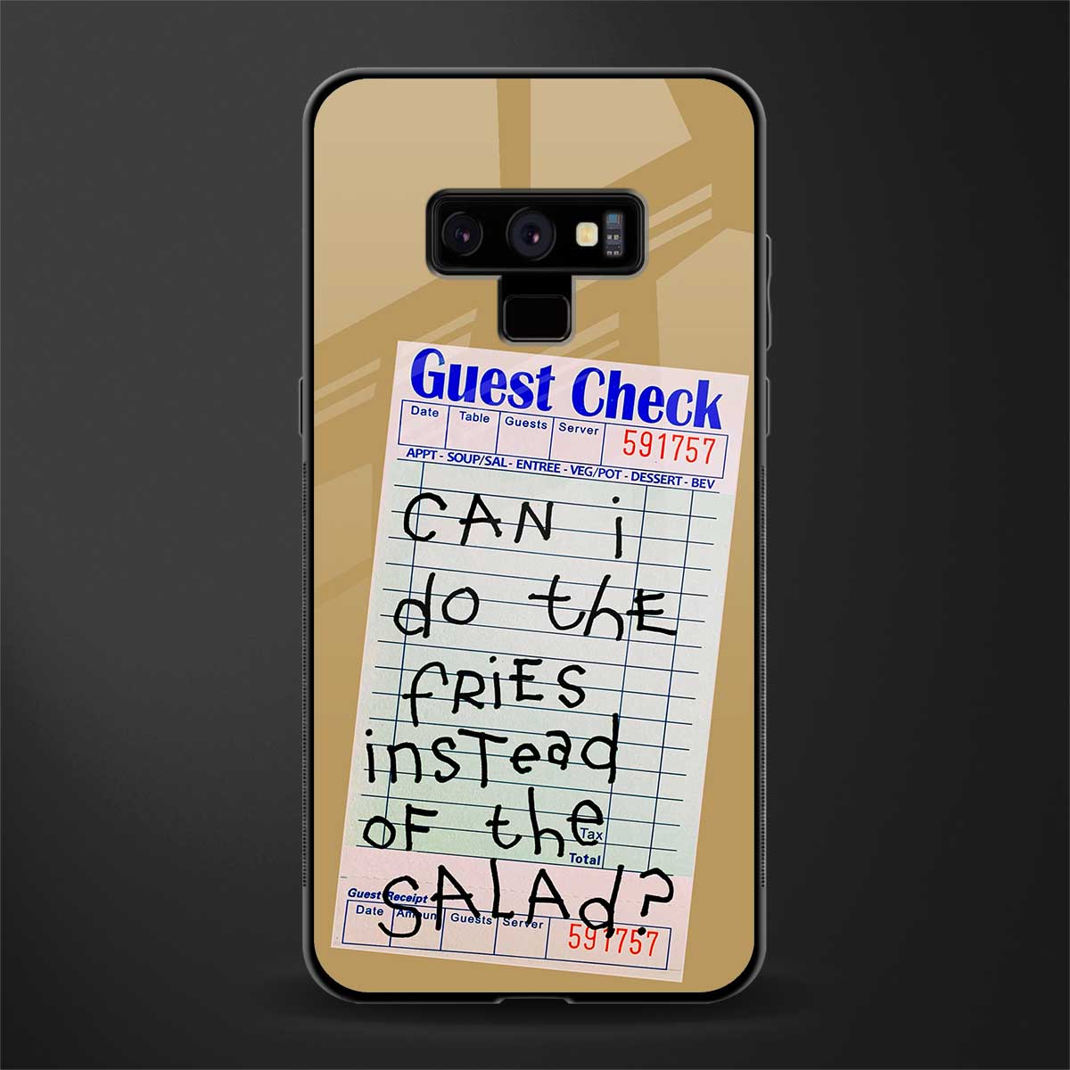 fries over salad glass case for samsung galaxy note 9 image