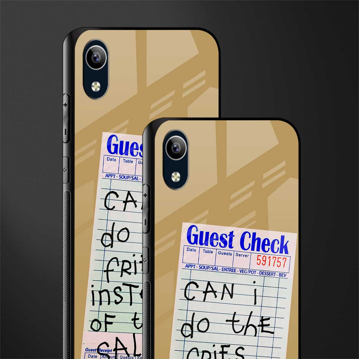 fries over salad glass case for vivo y90 image-2