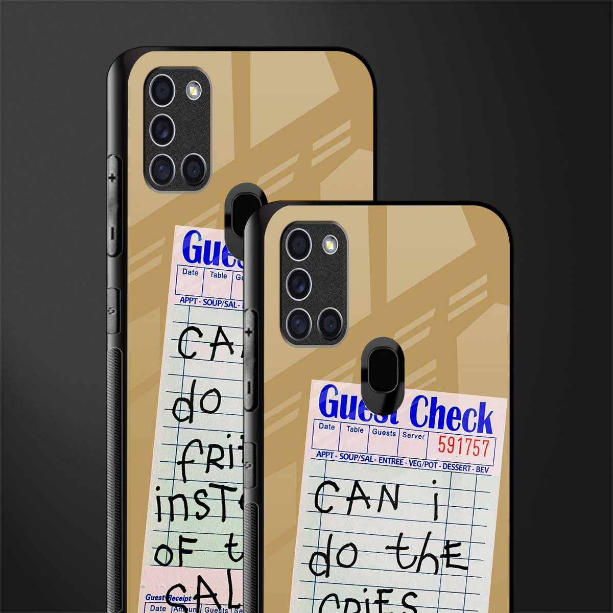 fries over salad glass case for samsung galaxy a21s image-2