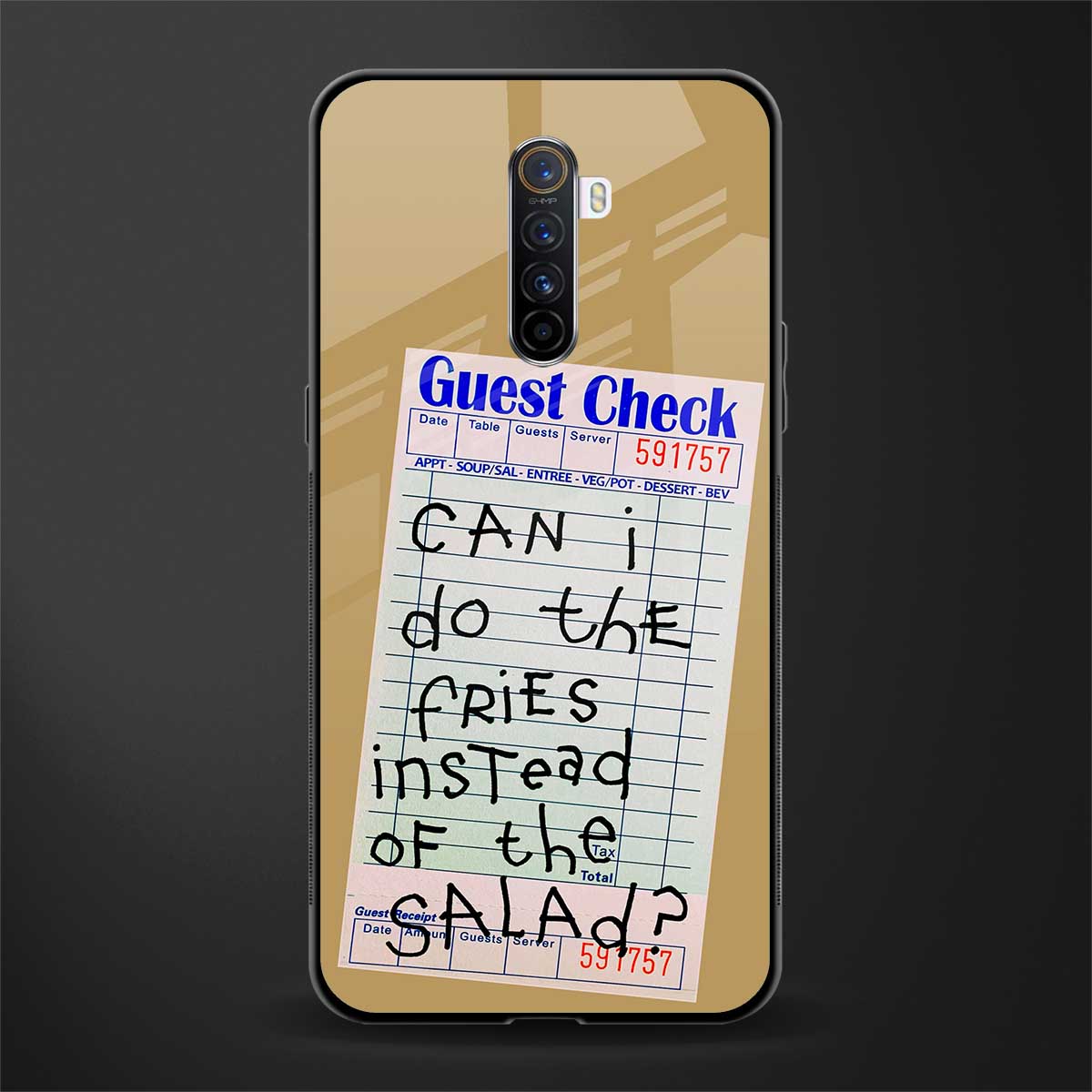 fries over salad glass case for realme x2 pro image